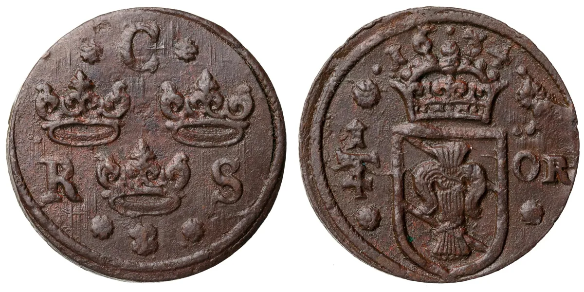 KRISTINA (1632-1654). 1/4 öre 1634