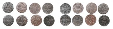 KRISTINA (1632-1654). Lot of 8
