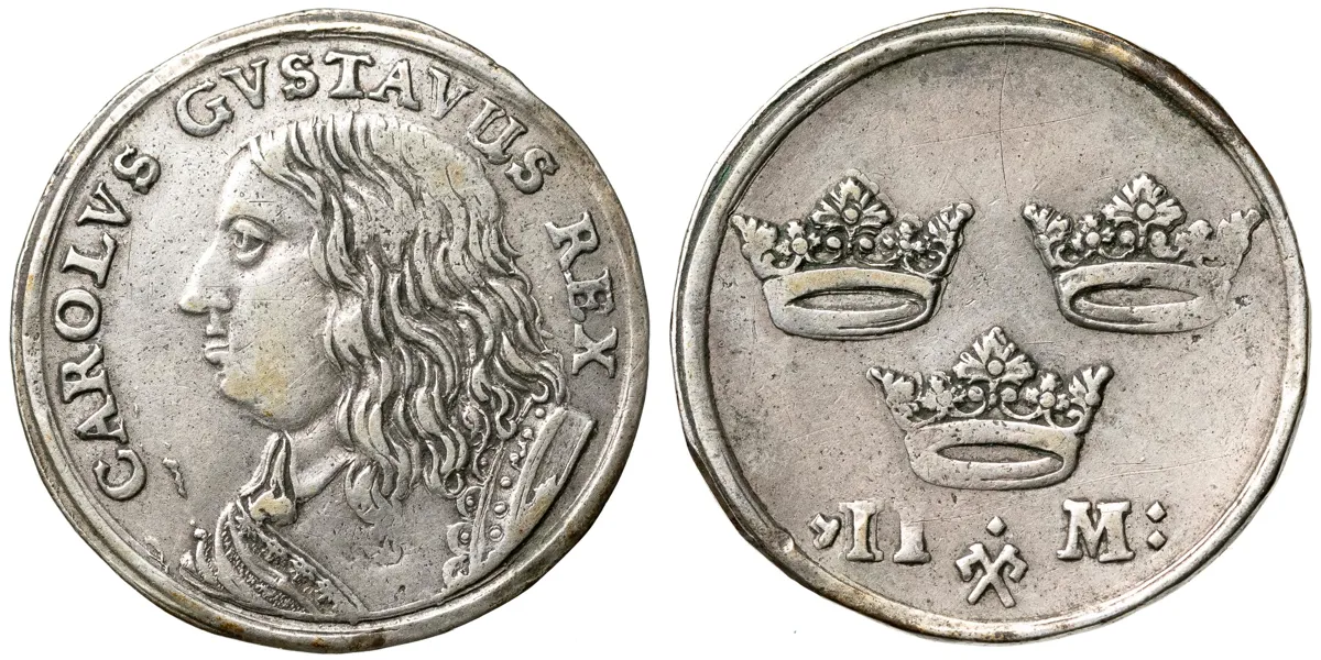 KARL X GUSTAV (1654-1660). 2 mark u.å