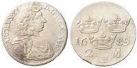 KARL XI (1660-1697). 2 mark 1689