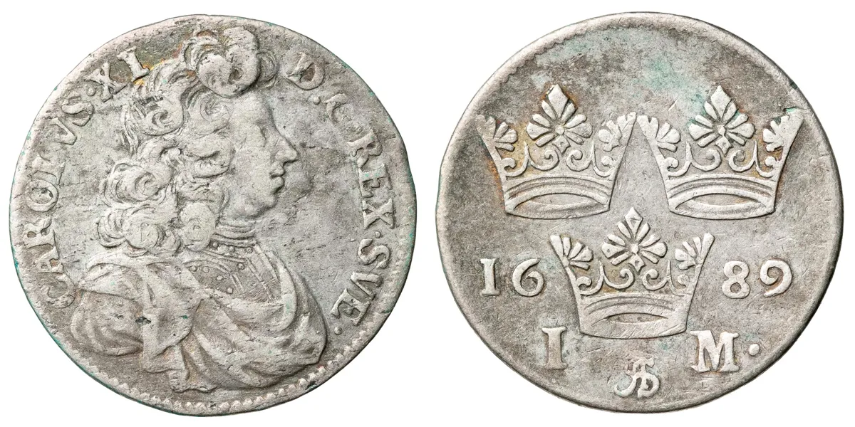 KARL XI (1660-1697). Mark 1689