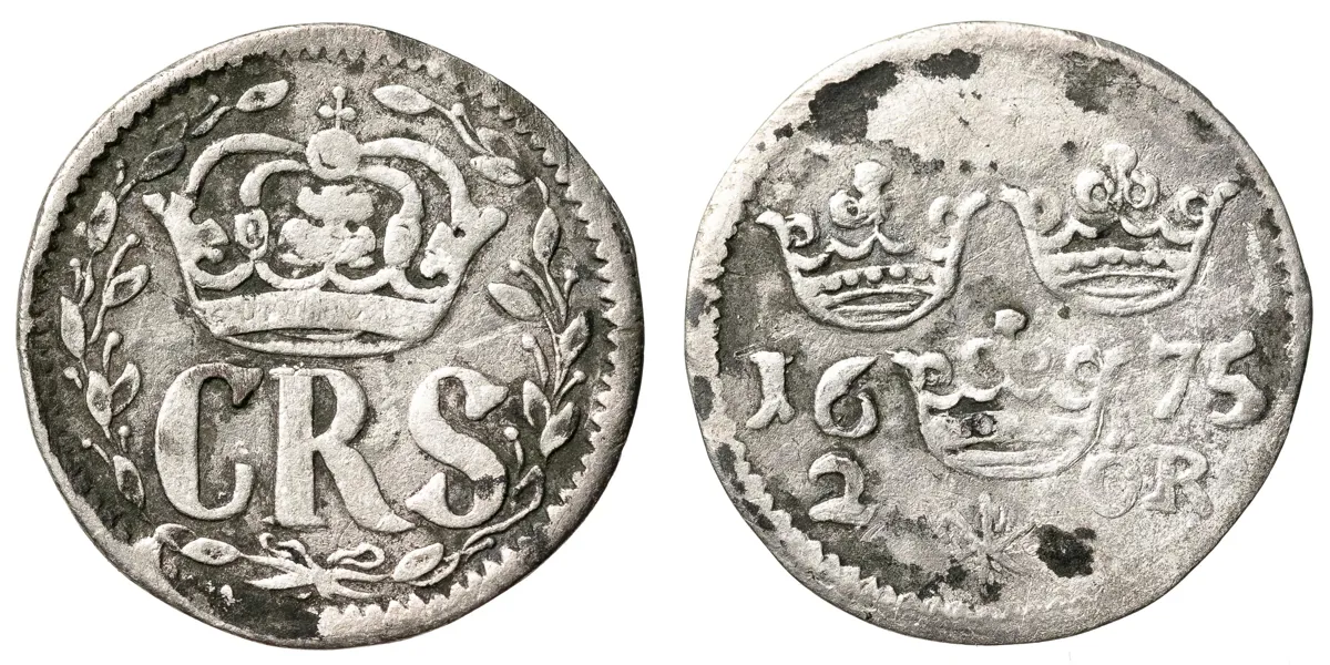 KARL XI (1660-1697). 2 öre 1675