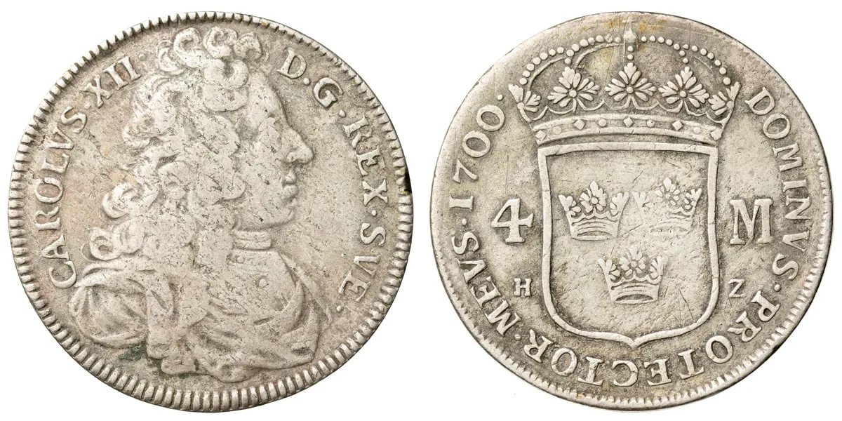 KARL XII (1697-1718). 4 mark 1700