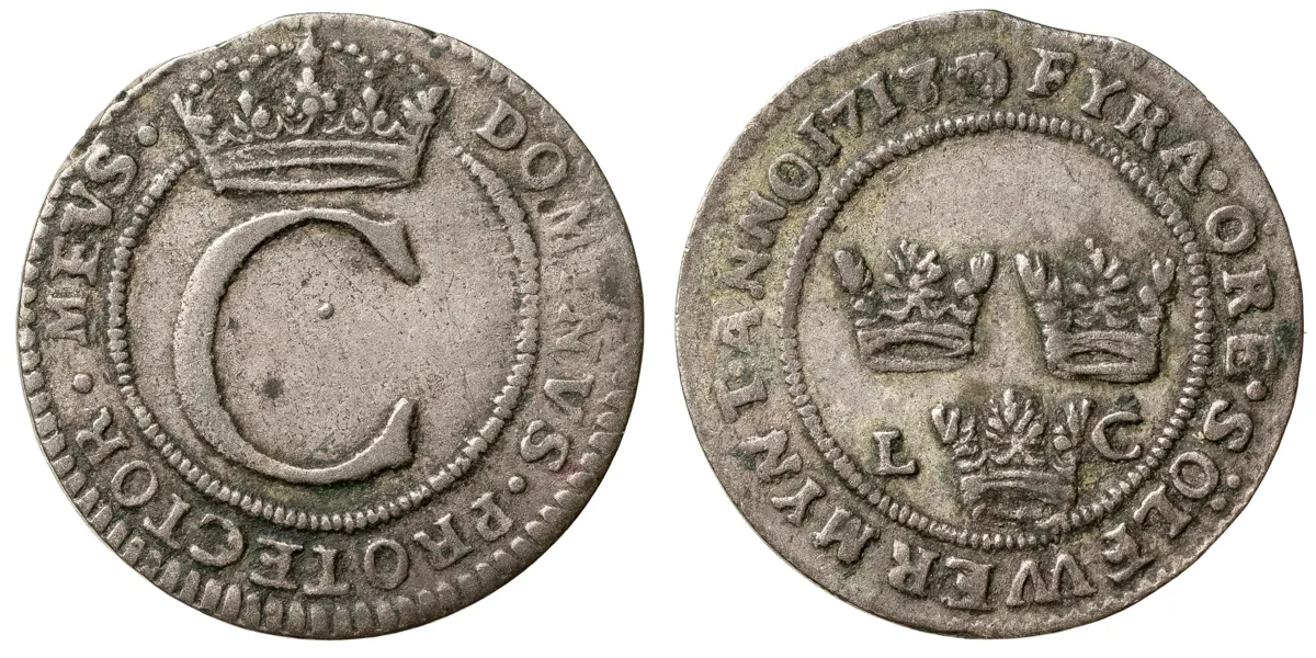 KARL XII (1697-1718). 4 öre 1717