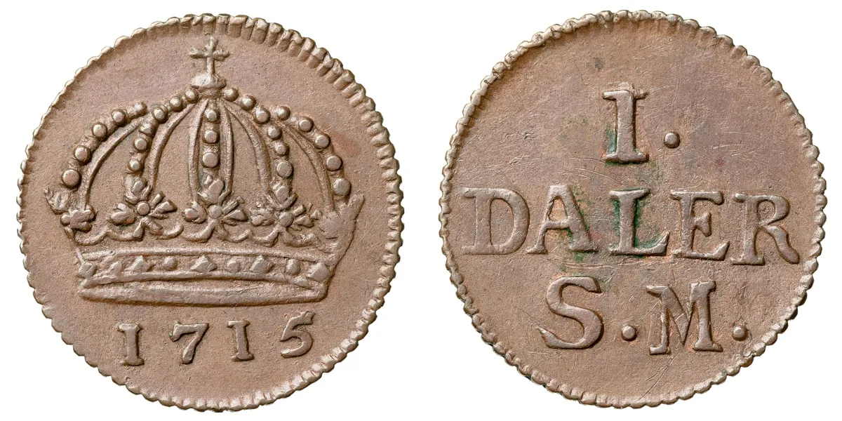 KARL XII (1697-1718). Daler SM 1715