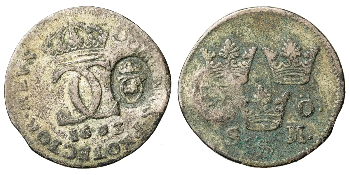 KARL XII (1697-1718). 5 öre 1693