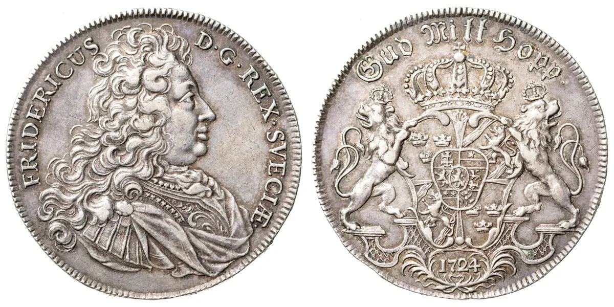 FREDRIK (1720-1751). Riksdaler 1724