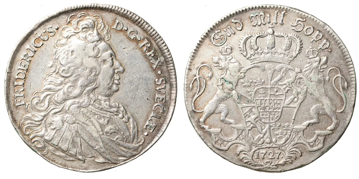 FREDRIK (1720-1751). Riksdaler 1727