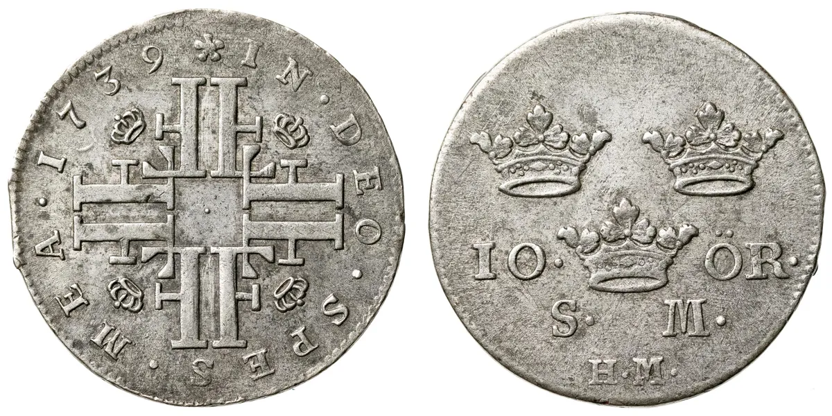 FREDRIK (1720-1751). 10 öre 1739