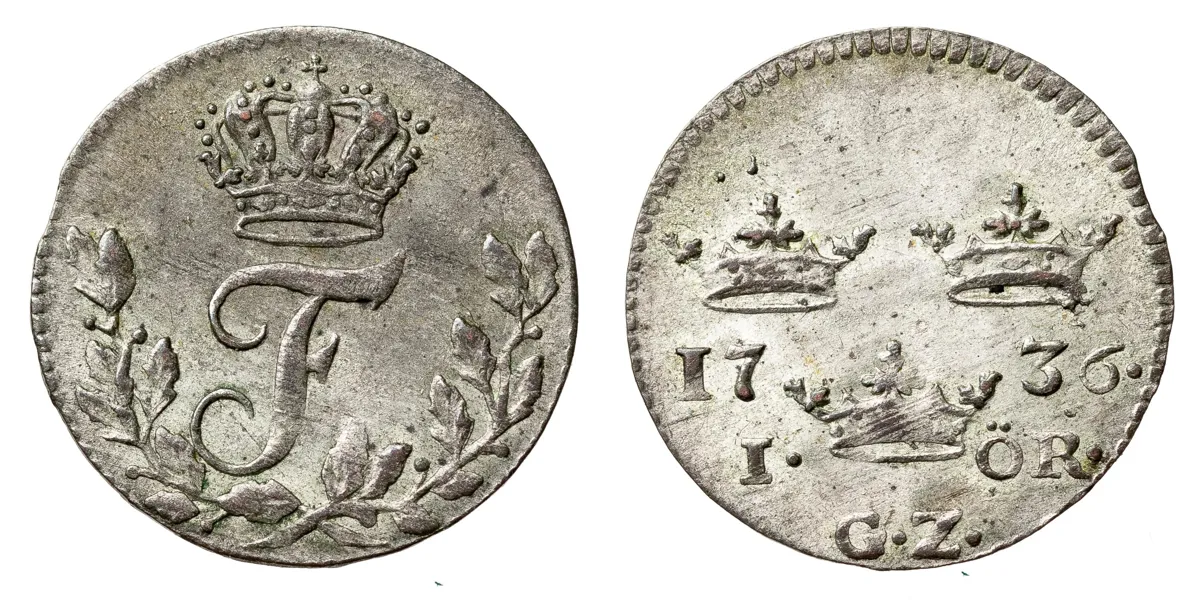 FREDRIK (1720-1751). Öre 1736
