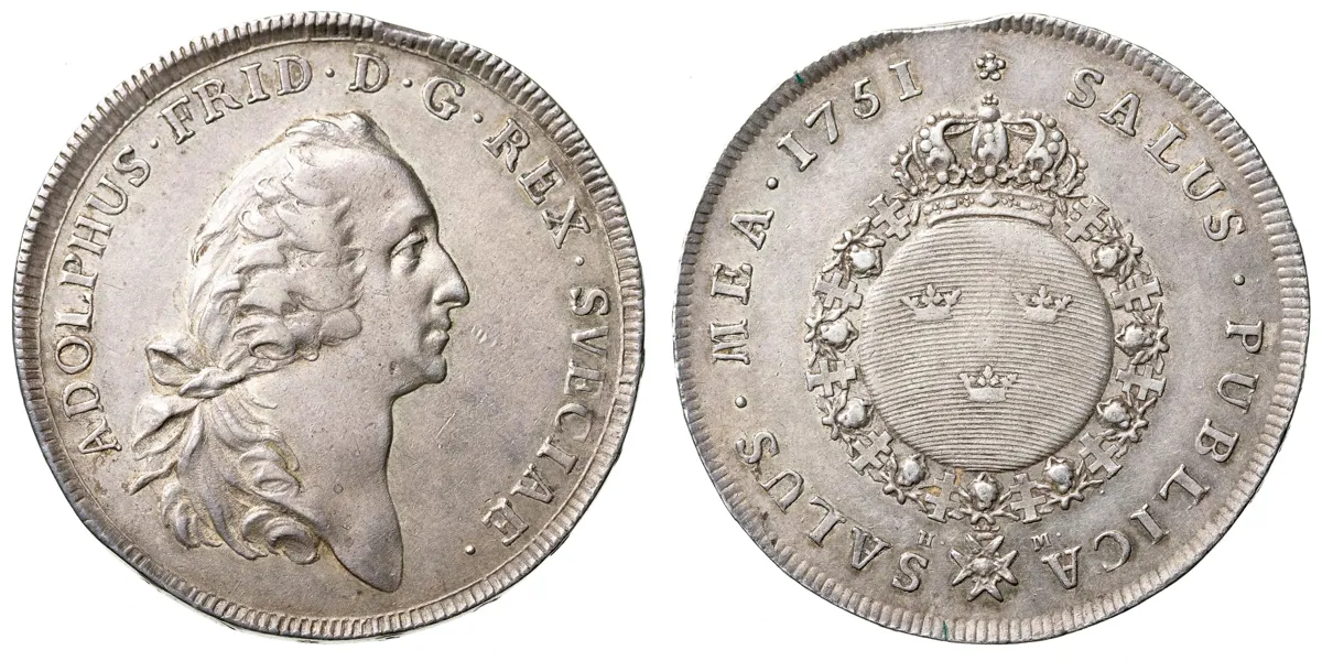 ADOLF FREDRIK (1751-1771). Riksdaler 1751