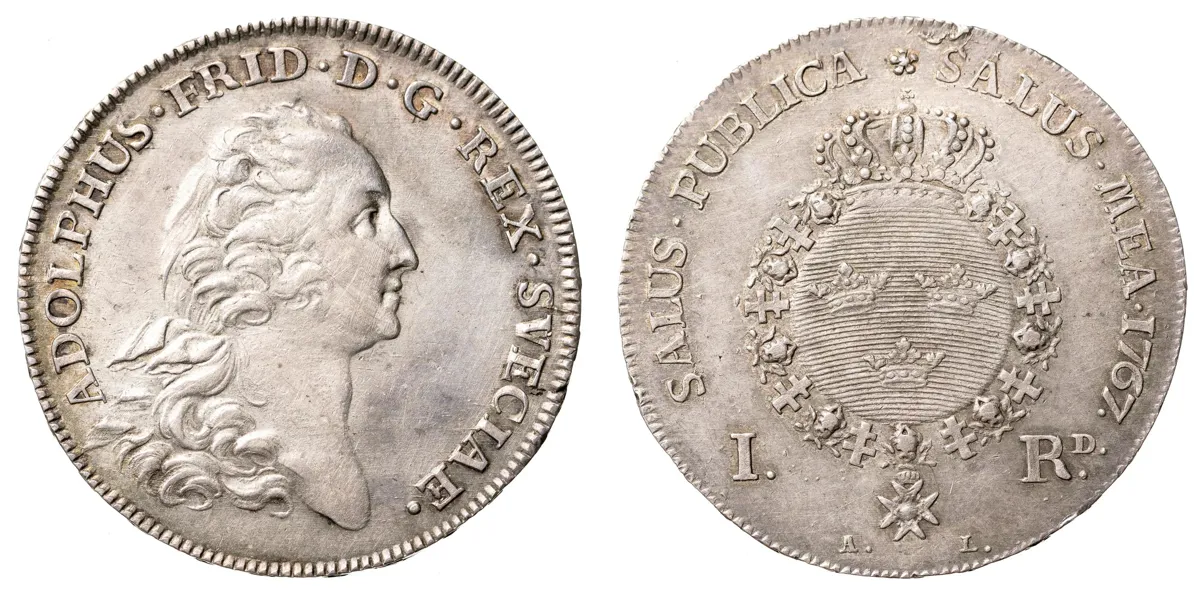 ADOLF FREDRIK (1751-1771). Riksdaler 1767
