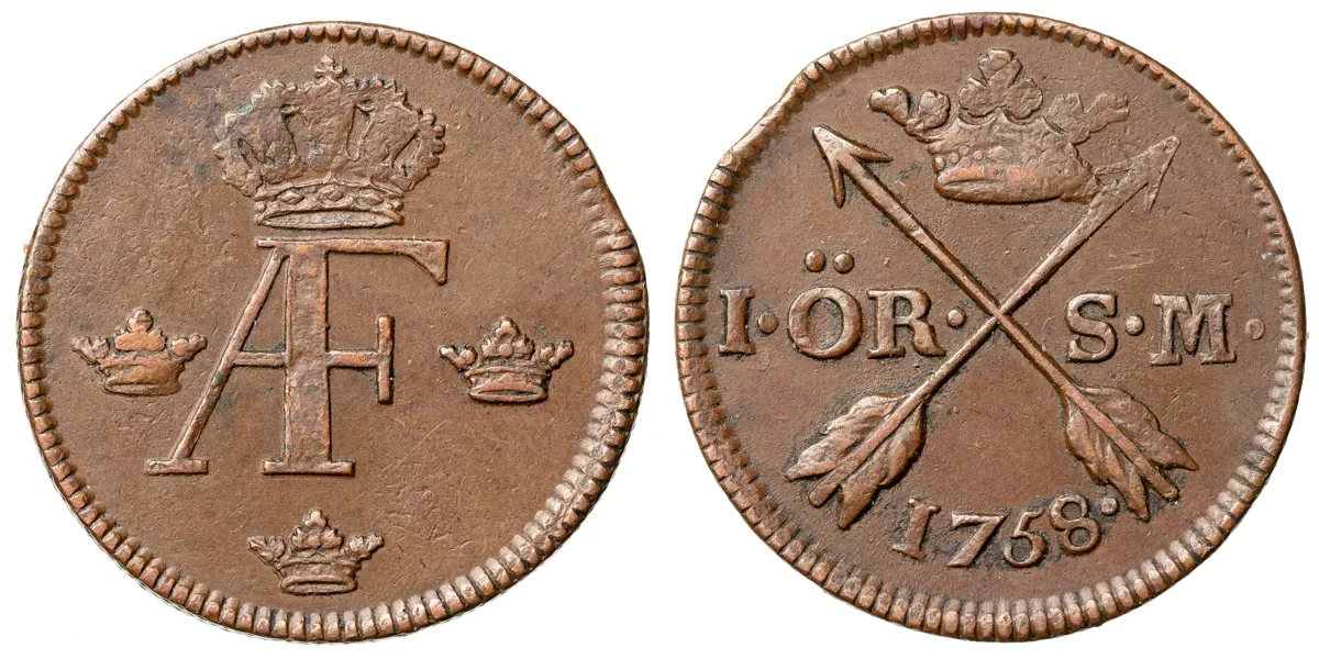 ADOLF FREDRIK (1751-1771). Öre SM 1758