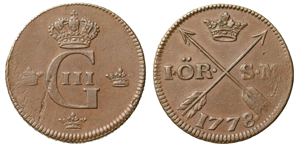 GUSTAV III (1771-1792). Öre SM 1778