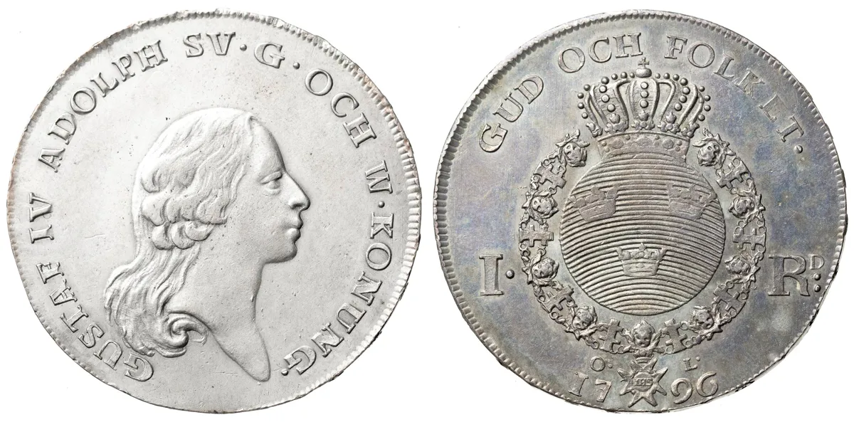 GUSTAV IV ADOLF (1792-1809). Riksdaler 1796