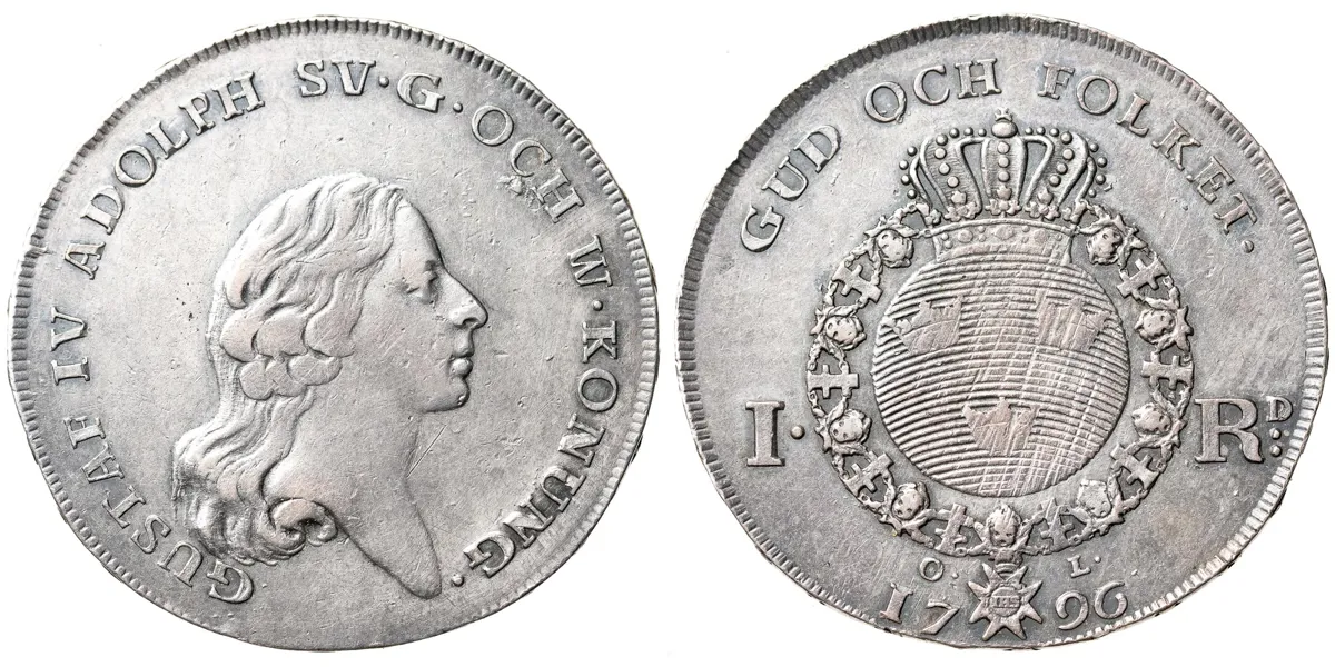 GUSTAV IV ADOLF (1792-1809). Riksdaler 1796