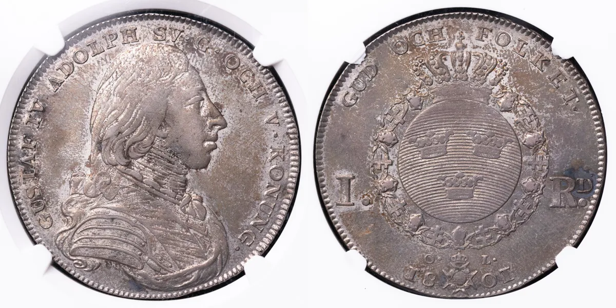 GUSTAV IV ADOLF (1792-1809). Riksdaler 1801