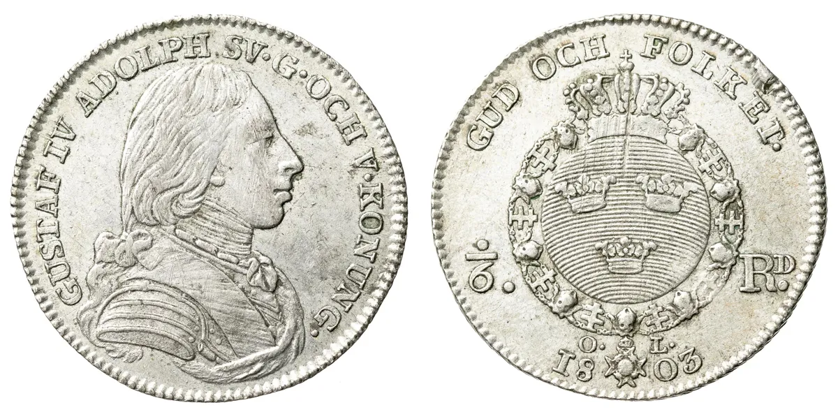 GUSTAV IV ADOLF (1792-1809). 1/6 riksdaler 1803