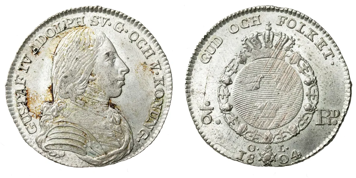 GUSTAV IV ADOLF (1792-1809). 1/6 riksdaler 1804