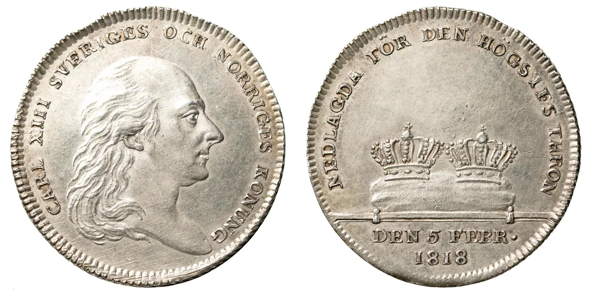 KARL XIII (1809-1818). Kastmynt 1818