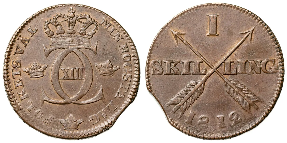 KARL XIII (1809-1818). Skilling 1812