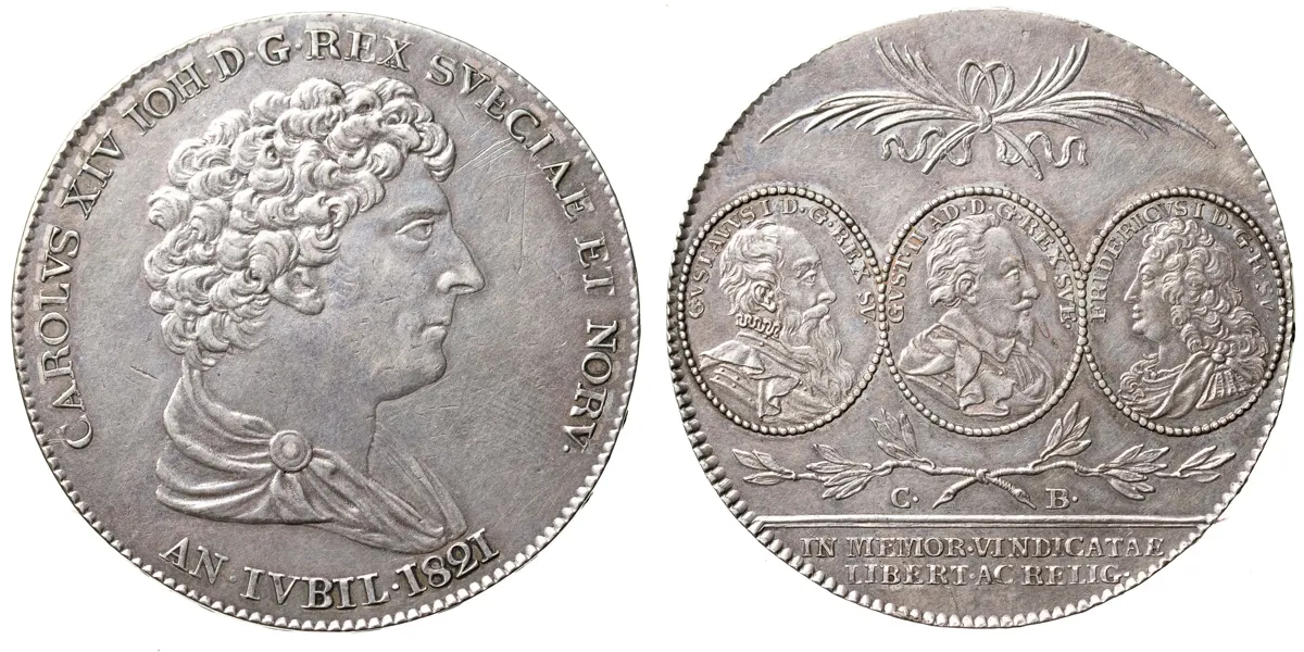 KARL XIV JOHAN (1818-1844). Riksdaler 1821