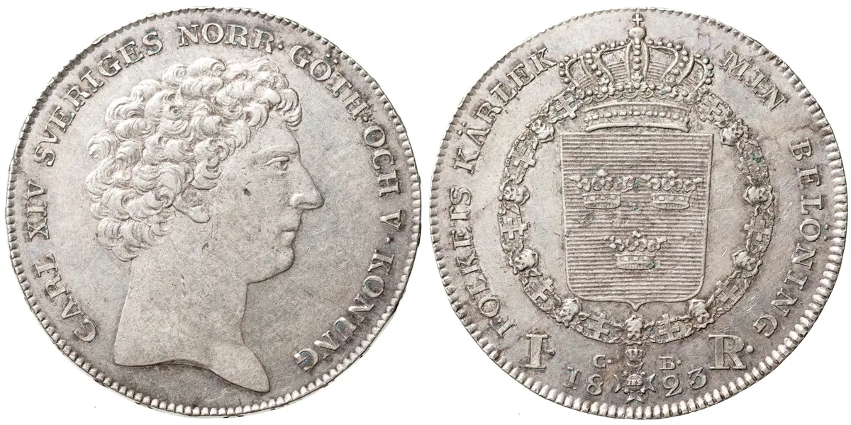 KARL XIV JOHAN (1818-1844). Riksdaler 1823