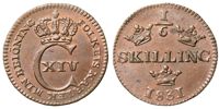 KARL XIV JOHAN (1818-1844). 1/6 skilling 1831