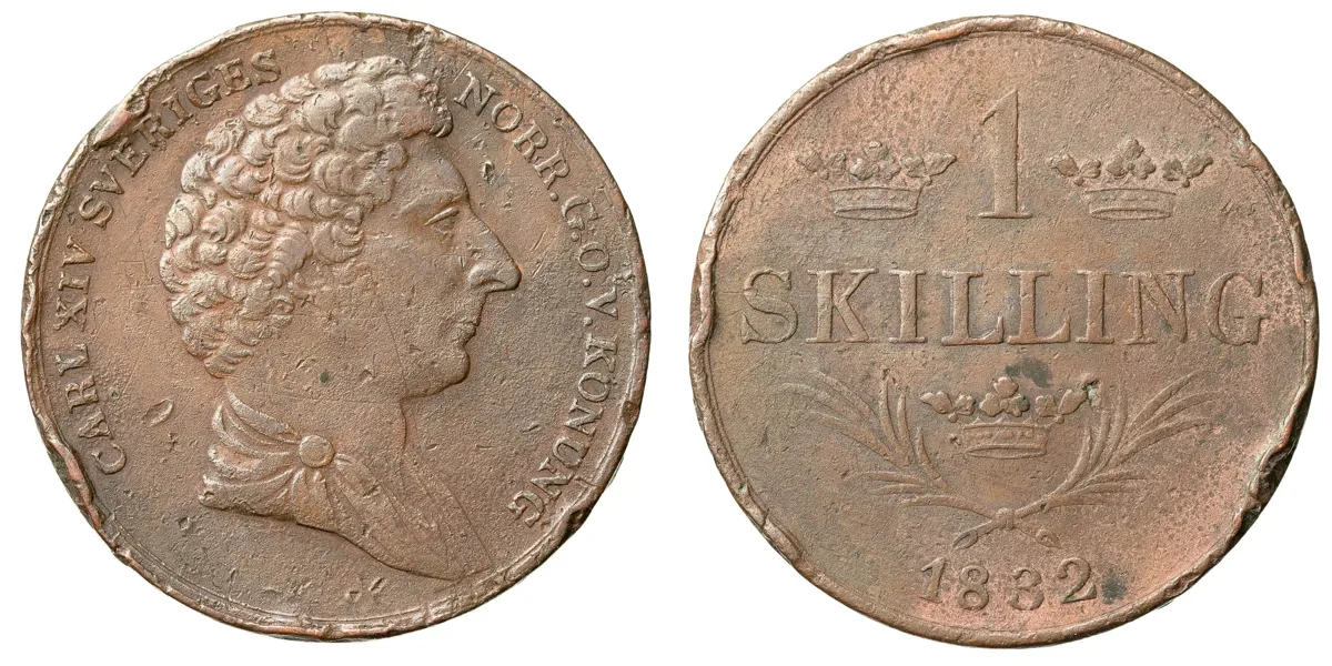 KARL XIV JOHAN (1818-1844). Skilling 1832