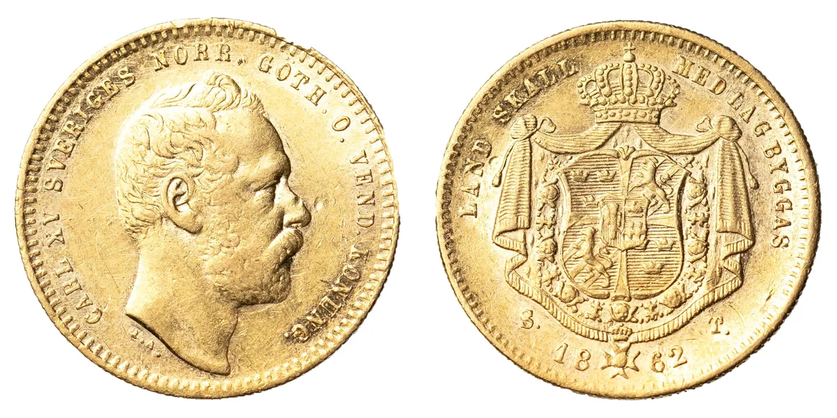 KARL XV (1859-1872). Dukat 1862