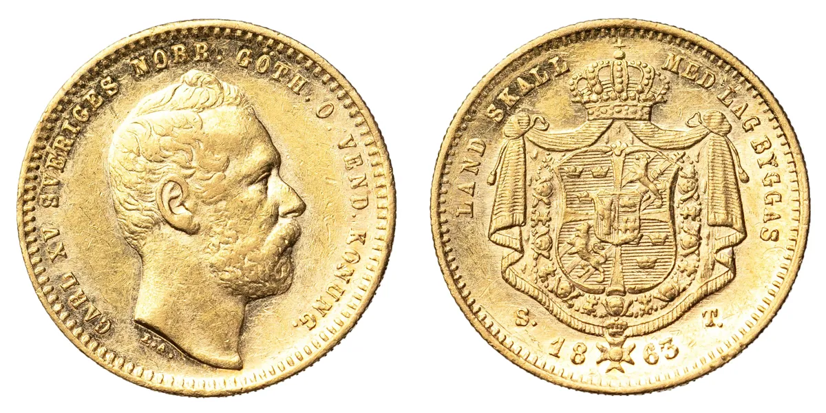 KARL XV (1859-1872). Dukat 1863