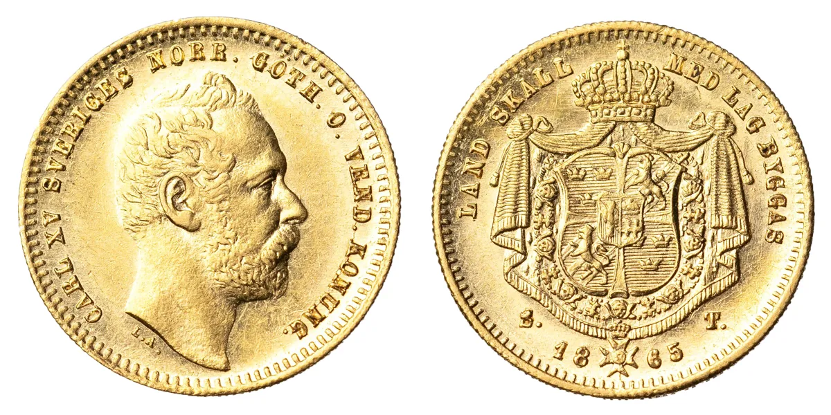 KARL XV (1859-1872). Dukat 1865