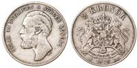OSKAR II (1872-1907). 2 kronor 1876