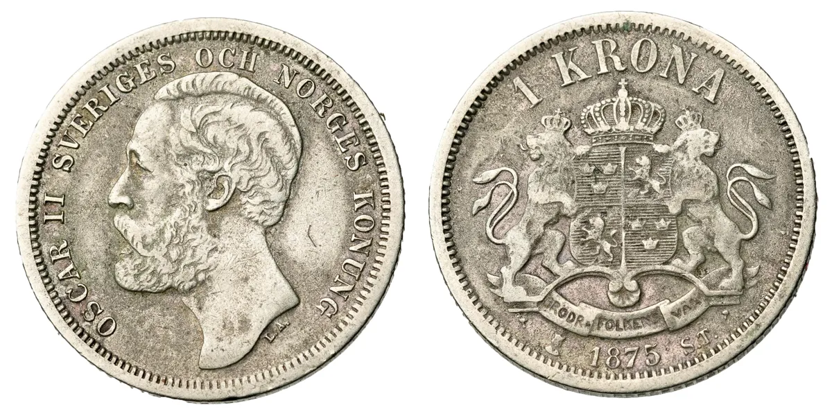 OSKAR II (1872-1907). Krona 1875