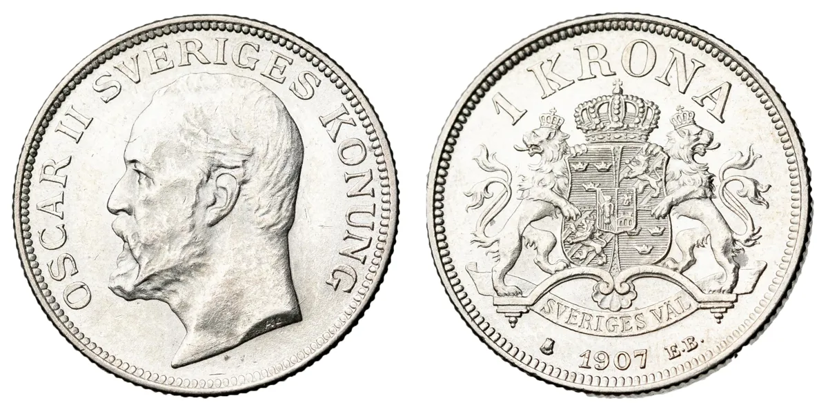 OSKAR II (1872-1907). Krona 1907