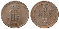 OSKAR II (1872-1907). 5 öre 1882