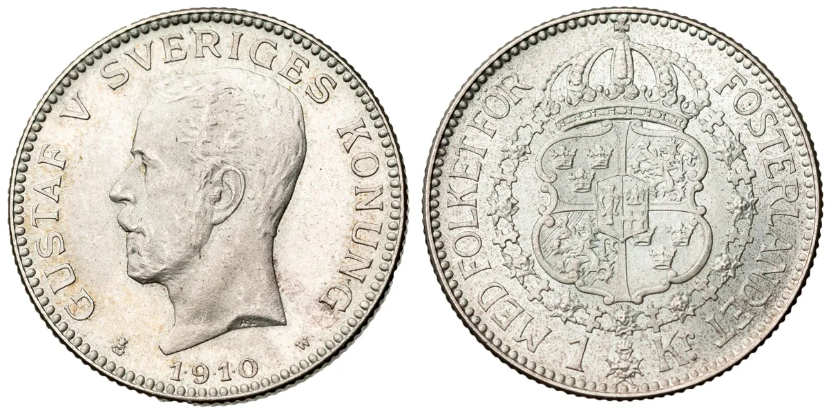 GUSTAV V (1907-1950). Krona 1910