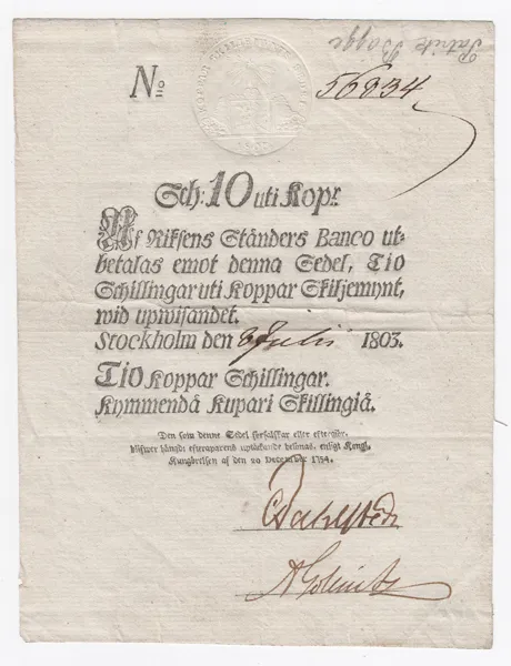 10 kopparskillingar 1803