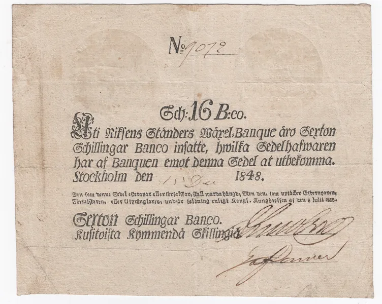16 skilling banco 1848
