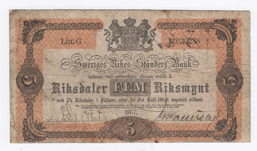5 riksdaler riksmynt 1867