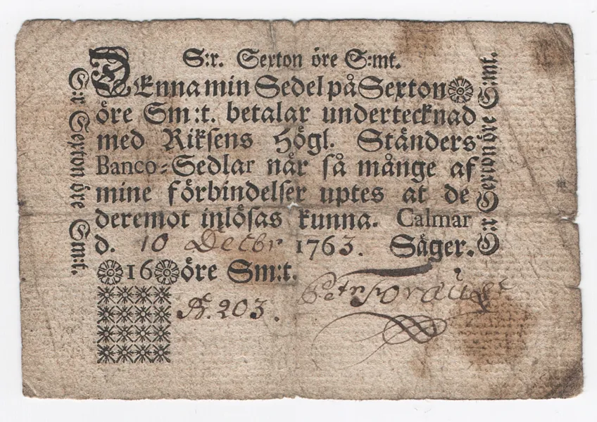 KALMAR. 16 öre SM 1763