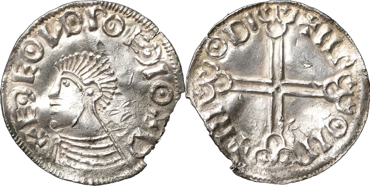 SIGTUNA. Penning. Imitation av Æthelred II, Long Cross