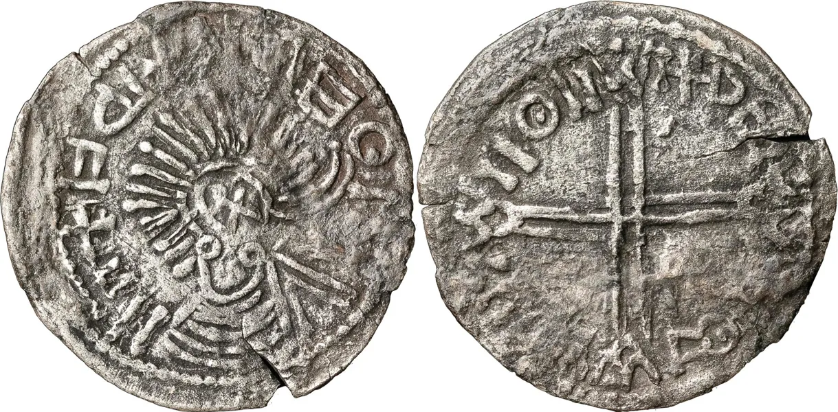 SIGTUNA. Penning. Imitation av Æthelred II, Long Cross