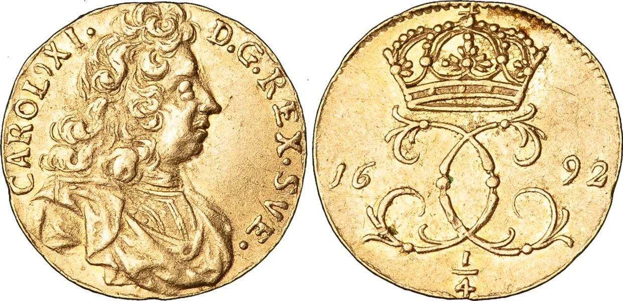 STOCKHOLM. 1/4 dukat 1692