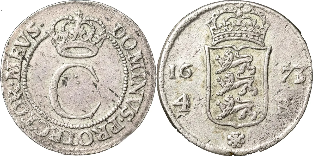 REVAL. 4 rundstück (öre) 1673