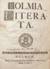 Hardt, Richard von der: Holmia literata
