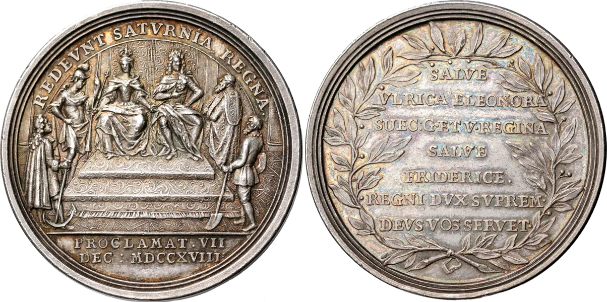 Ulrika Eleonora tillträder regeringen 1718