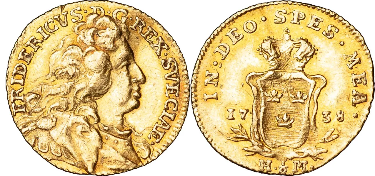 STOCKHOLM. 1/2 dukat 1738