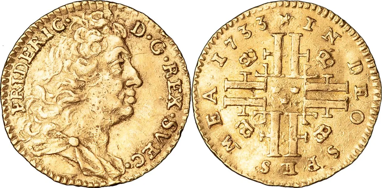 STOCKHOLM. 1/4 dukat 1733