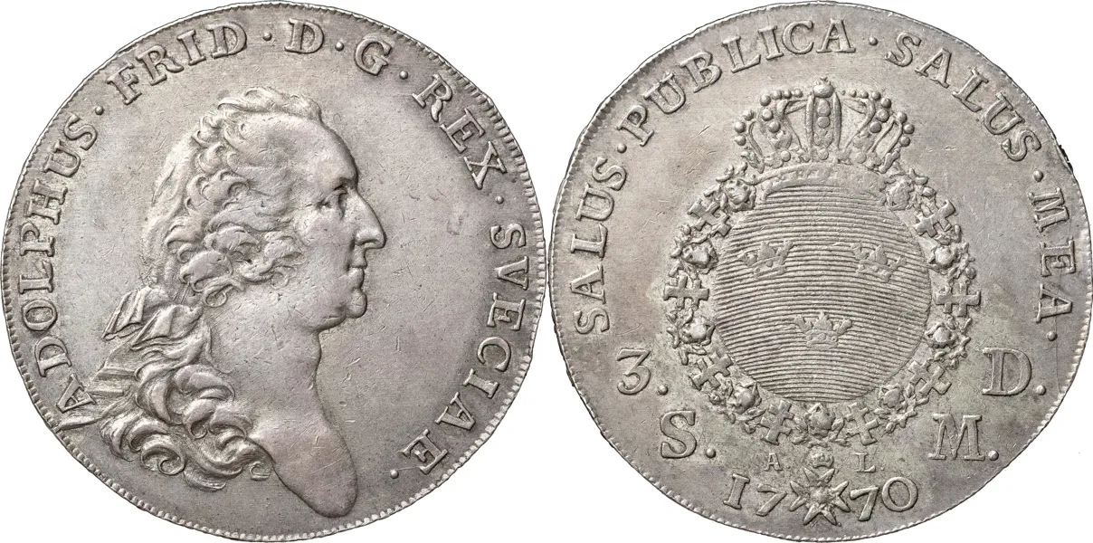 STOCKHOLM. 3 daler SM (riksdaler) 1770